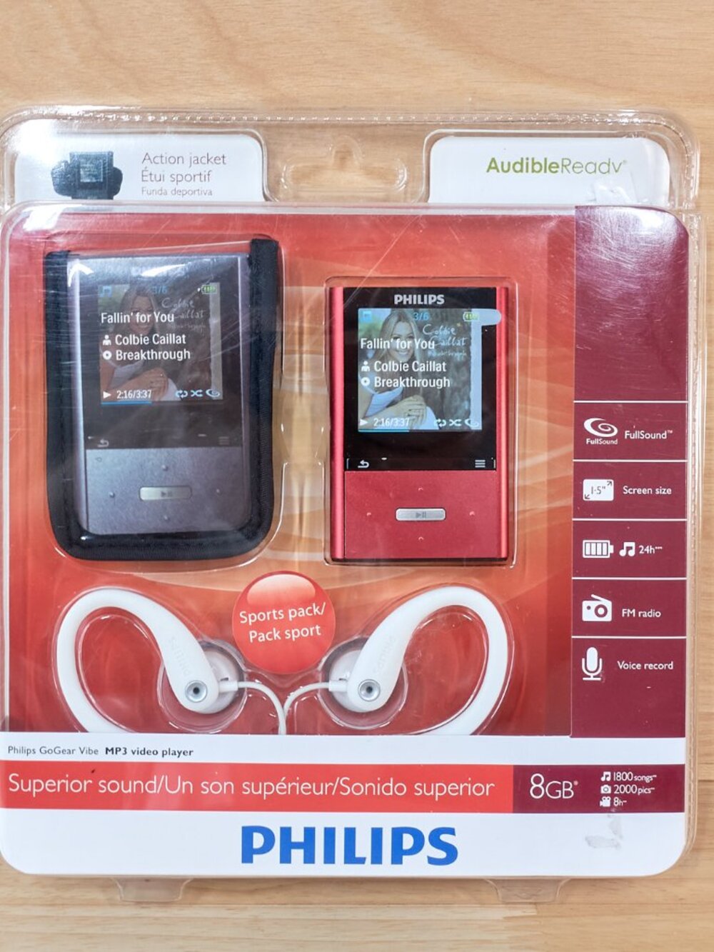 Philips GoGear Vibe SA2VBE08RS/37 8GB MP3 Video Player Sports Pack New